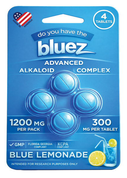 Blue Lemonade | Advanced Alkaloid Complex | 300mg Per Tablet | 1200mg Per Pack | 4ct Blister Pack