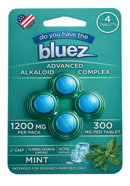Mint | Advanced Alkaloid Complex | 300mg Per Tablet | 1200mg Per Pack | 4ct Blister Pack